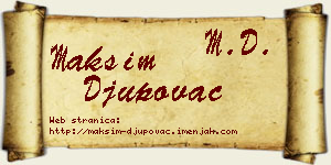Maksim Đupovac vizit kartica